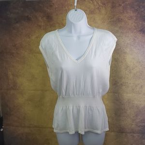 Ann Taylor white sleeveless sweater top